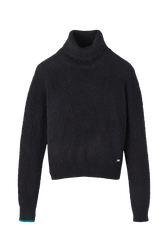 Col roulé mohair femme Noir vue de face