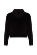 Long-sleeved velvet hoodie Black back view