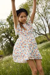 Robe courte fille motif fleur Multico vue portée de dos