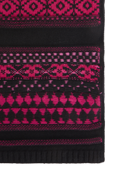 Fair Isle Print Wool Knit Long Scarf Fuchsia back view