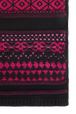 Fair Isle Print Wool Knit Long Scarf Fuchsia back view