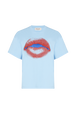 Short-sleeved crew-neck t-shirt in cotton jersey Sky front view
