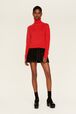 Women Mohair Turtleneck Red details view 3