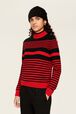 Women Iconic Bicolor Striped Sweater Black/red details view 3