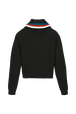 Women Zip Trucker Wool Cashmere Sweater Black back view