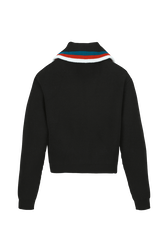 Pull col camionneur laine cachemire côtelé femme Noir vue de dos