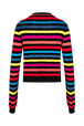 Women Poorboy knitted striped cardigan Multico striped back view