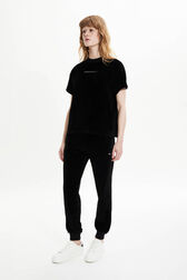 Women Velvet Jogging Pants Black details view 1