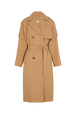 Gabardine Belted Trench Coat Beige front view