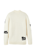 Cardigan grunge laine logo Sonia Rykiel femme Ecru vue de dos