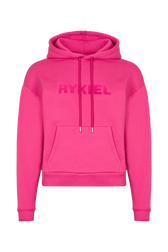 Long-sleeved hoodie Pink front view