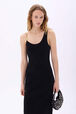 Midi strap dress with chain detail Black details view 1