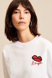Sweat motif bouche femme Blanc vue de détail 2