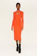 Women Two-Tone Long Skirt Orange details view 3