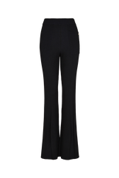 High-Waisted Trousers Black front view