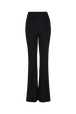 Wool Knit High-Waisted Flare Trousers Black front view