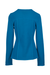 Women Milano Knitted Jacket Prussian blue back view
