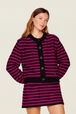 Women Big Poor Boy Striped Cardigan Black/fuchsia details view 1