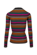 Women Stripped Sock Sweater Multi icon fuchsia strip. back view