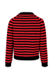 Pullover Big Poor Boy rayé femme Raye noir/rouge vue de dos