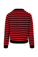 Women Big Poor Boy Striped Sweater Black/red back view