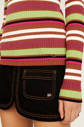 Pull rayé multicolore femme Multico raye emeraude vue de détail 3