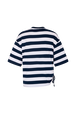 Striped short-sleeved crew-neck T-shirt Striped white/blue back view