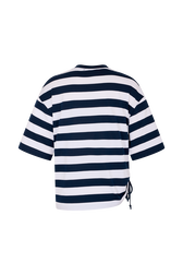 Striped short-sleeved crew-neck T-shirt Striped white/blue back view