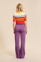 Women Flare Pants Purple back worn view