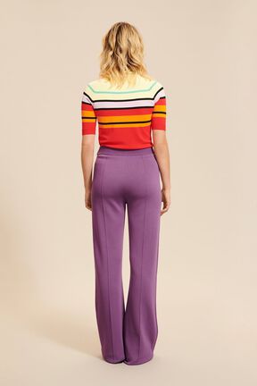 Pantalon flare femme Violet vue portée de dos