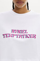 Short-Sleeved Cotton Cropped T-Shirt White details view 2