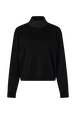Merino wool sweater Black front view