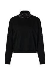Pull en laine mérinos Noir vue de face