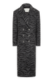 Long coat in wool blend Tiger grey front view
