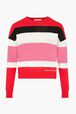 Striped Long Sleeve Sweater Red front view