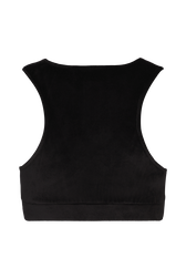 Velvet brassiere Black back view