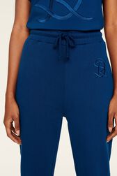 Women Cotton Jersey Jogging Prussian blue details view 2