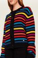Cardigan Big Poor Boy rayé femme Multico raye rf vue de détail 2