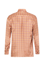 Chemise en satin motif Vintage Papyrus Rose vue de dos