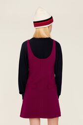 Robe courte sans manches maille milano femme Fuchsia vue portée de dos