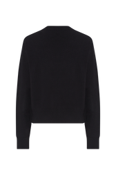 Pull en maille et en dentelle velours Noir vue de dos