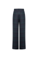 Placket trousers in tartan check Check navy green back view