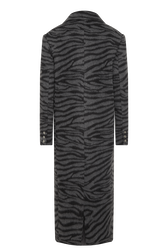 Long coat in wool blend Tiger grey back view