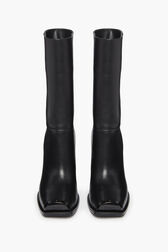 Black Leather Midi Boots Black details view 3