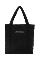 ★TOUT Y EST★ VELVET TOTE PETIT MARION BAGBLACK AB2379BG025 Quilted velvet tote bag| Sonia Rykiel