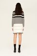 Pull col montant rayé femme Raye noir/blanc vue portée de dos