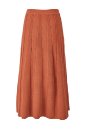 Jupe godet longue laine bicolore femme Roux vue de dos