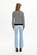 Pull rayé manches longues femme Poorboy Raye noir/blanc vue portée de dos