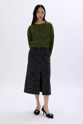 Wool blend skirt Tiger grey front worn view