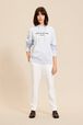 Women Sonia Rykiel logo Hoodie Baby blue front worn view